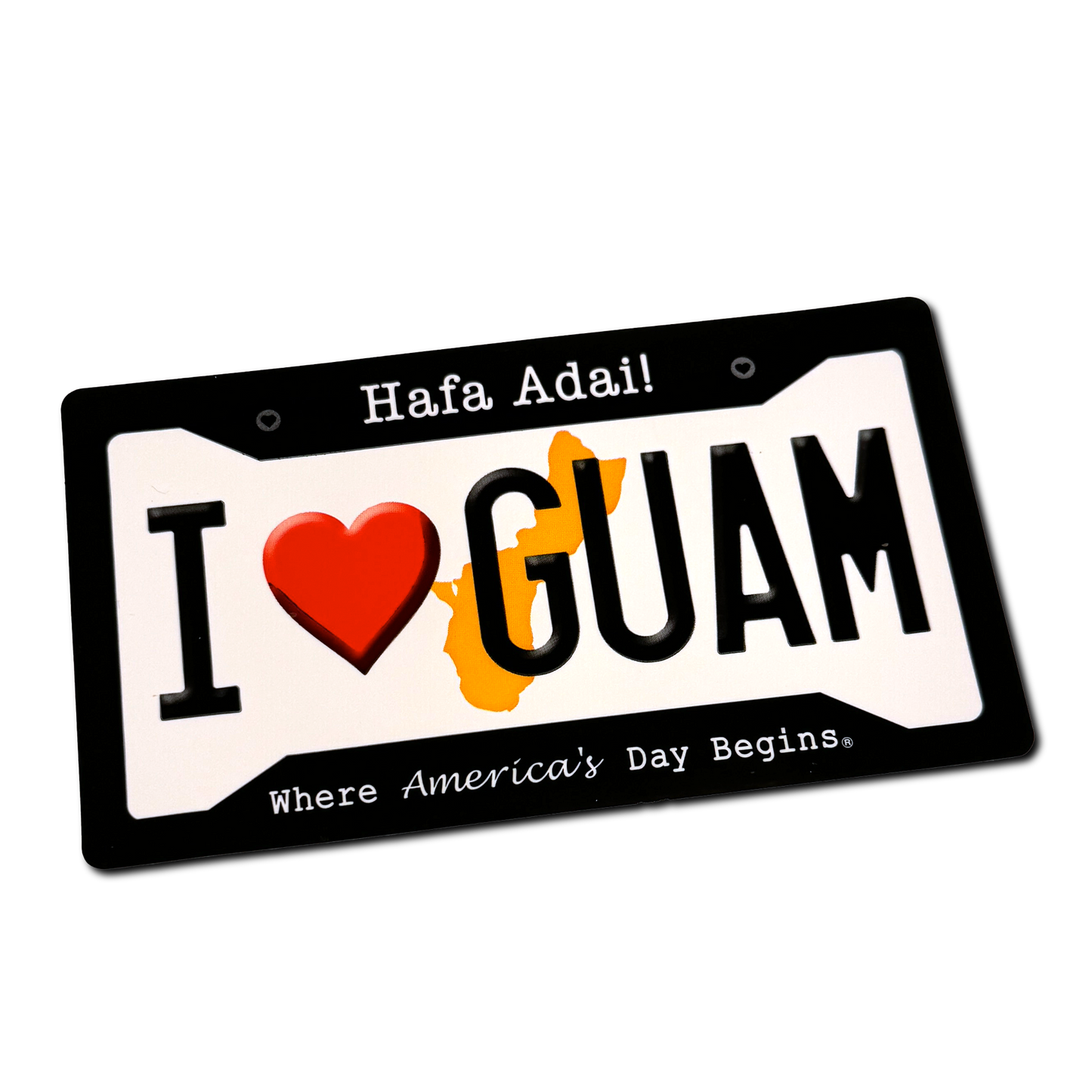Hafa Adai License Plate Sticker