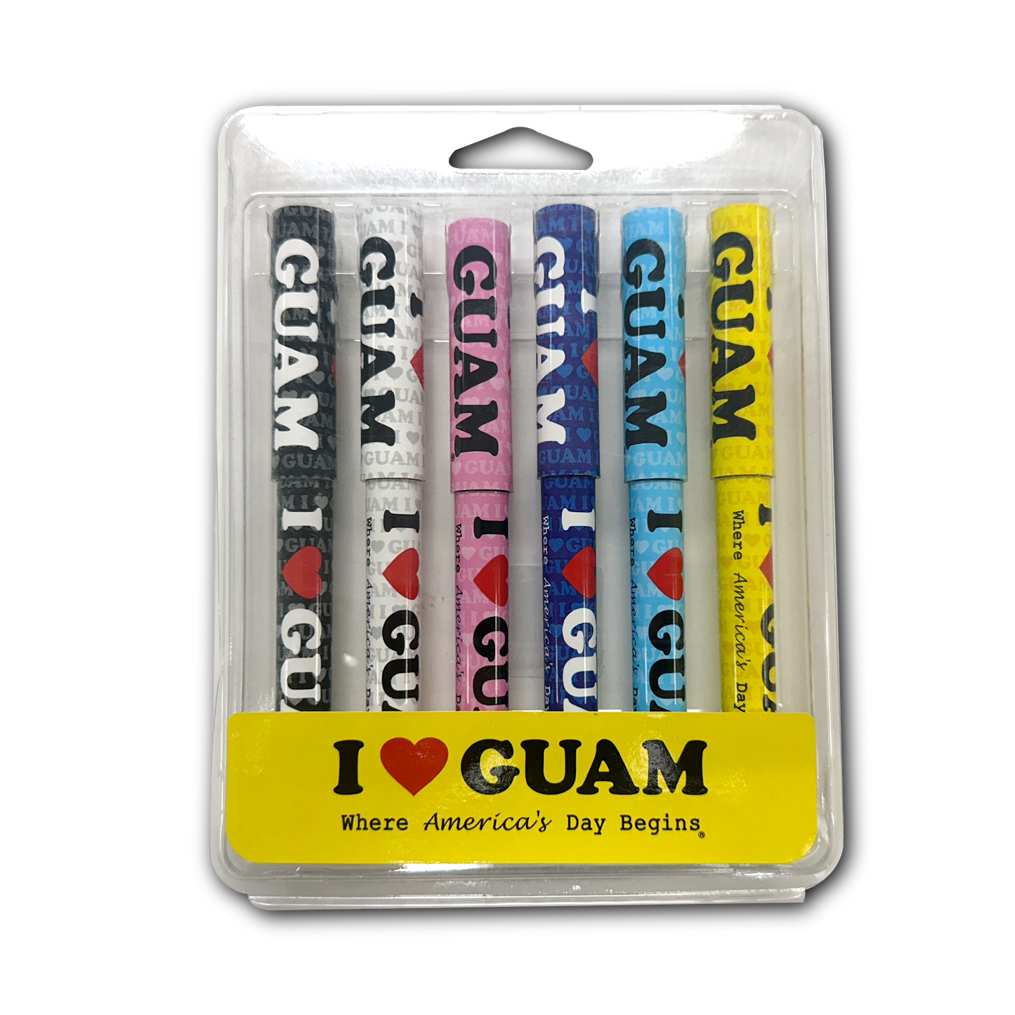 I Love Guam Branded Pens (6 Pack)