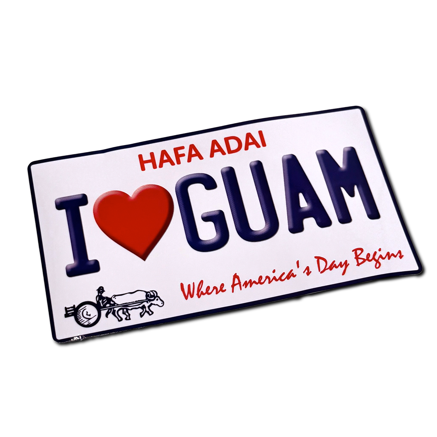 Vintage Hafa Adai License Plate Sticker