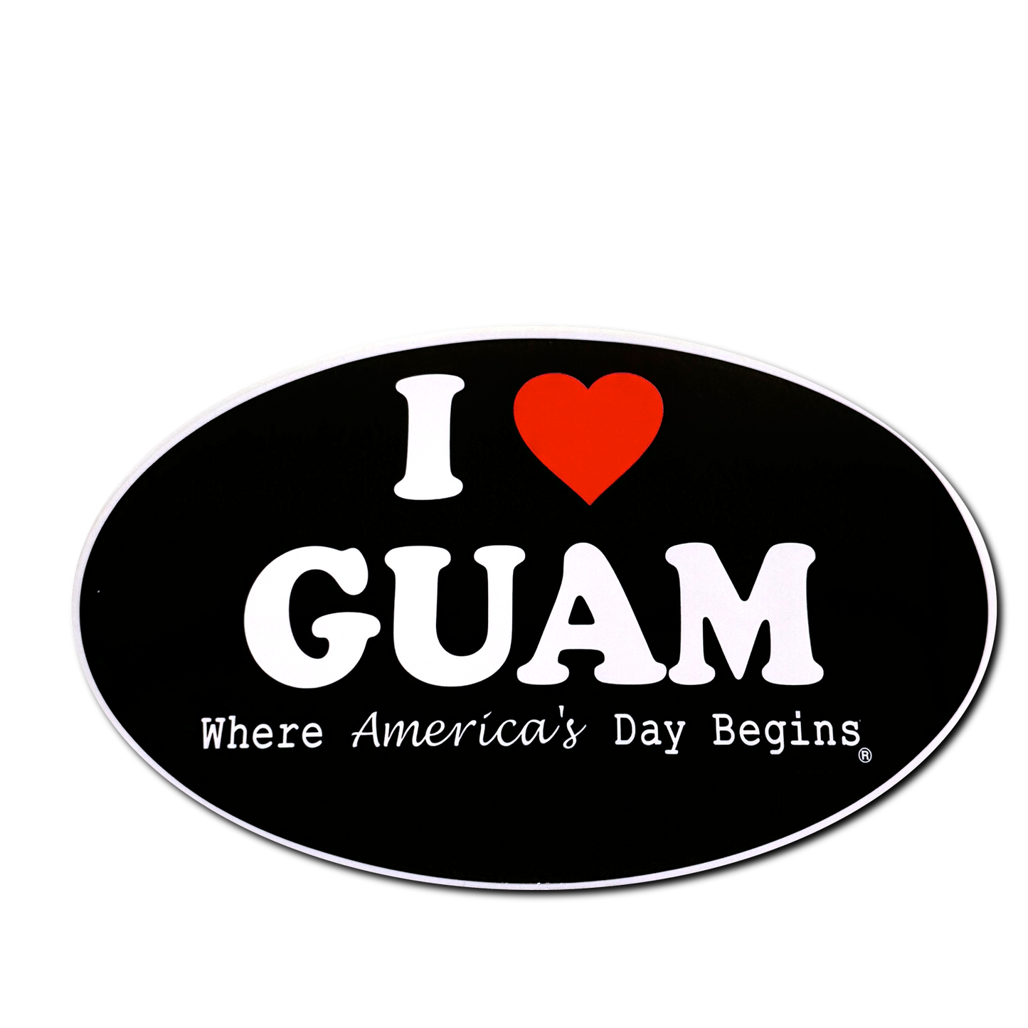 Classic I Love Guam Logo Sticker