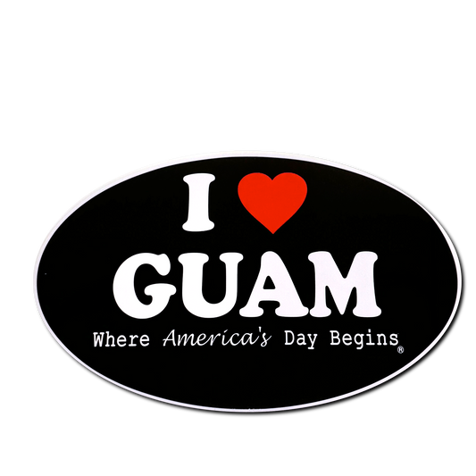 Classic I Love Guam Logo Sticker