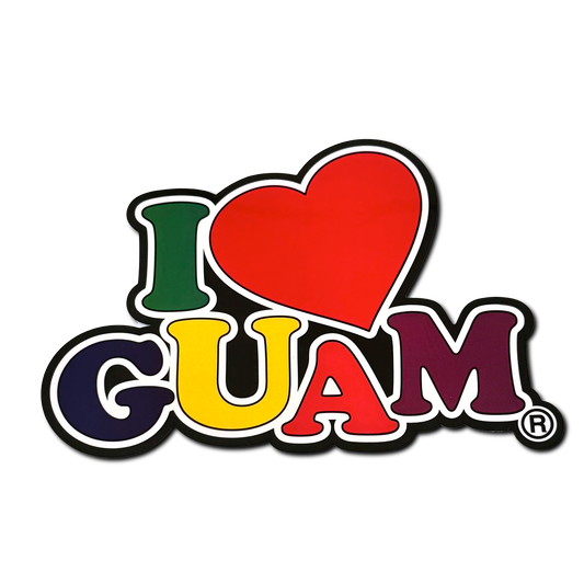 Rainbow Classic I Love Guam Sticker